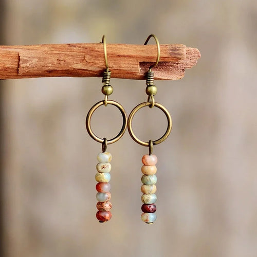 Boucles d'oreilles "Bohème" en Amazonite