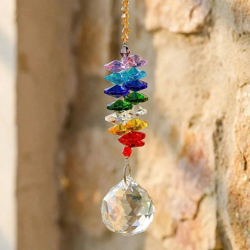 Capteur de Soleil "7 Chakras" en Cristal