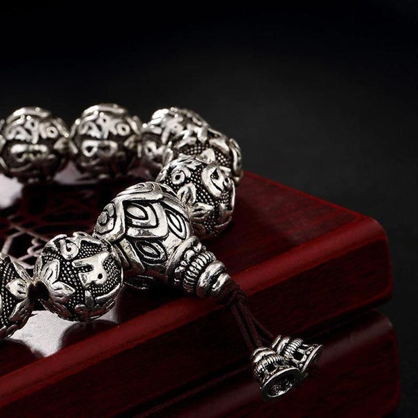 Bracelet Manchette Tibétain En Argent Plaqué – Style Ethnique, Neuf Avec étiquettes