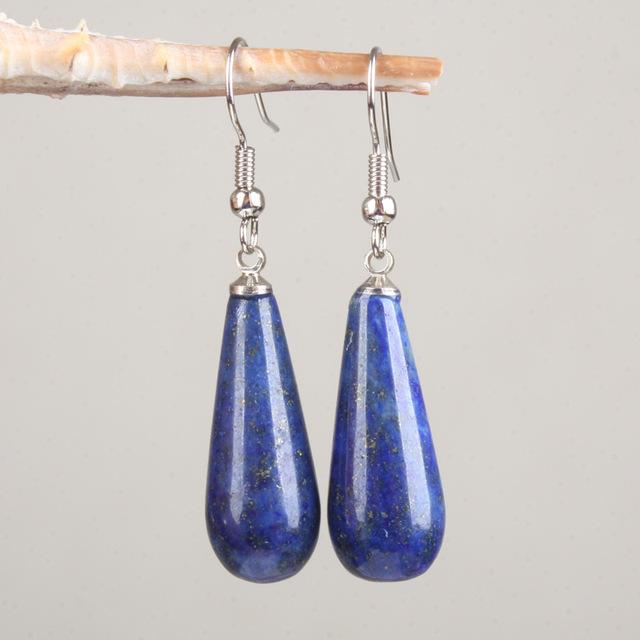 Boucles d&#39;oreilles en Lapis Lazuli - Gouttes d&#39;eau - Boutique Namaste