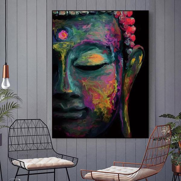 Peinture visage de Bouddha Pop Art - Boutique Namaste