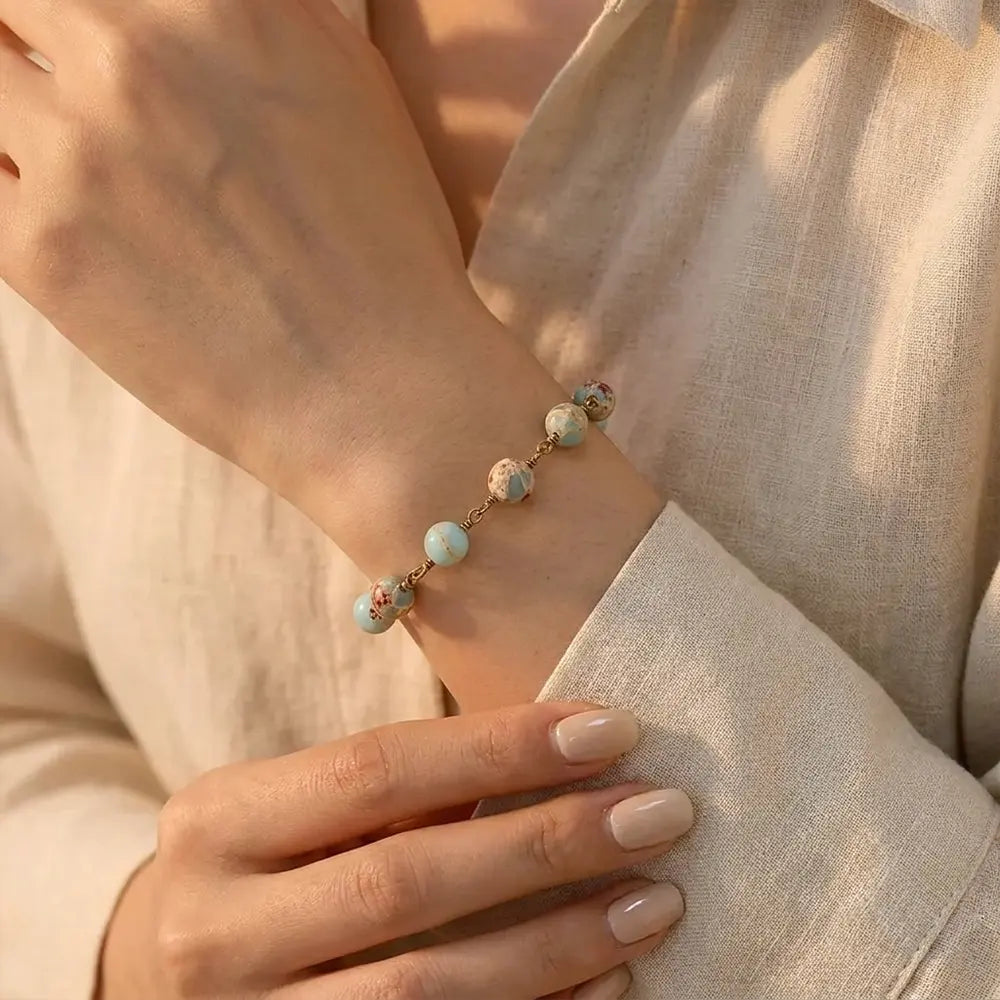 Bracelet "Charme" en Turquoise Impériale