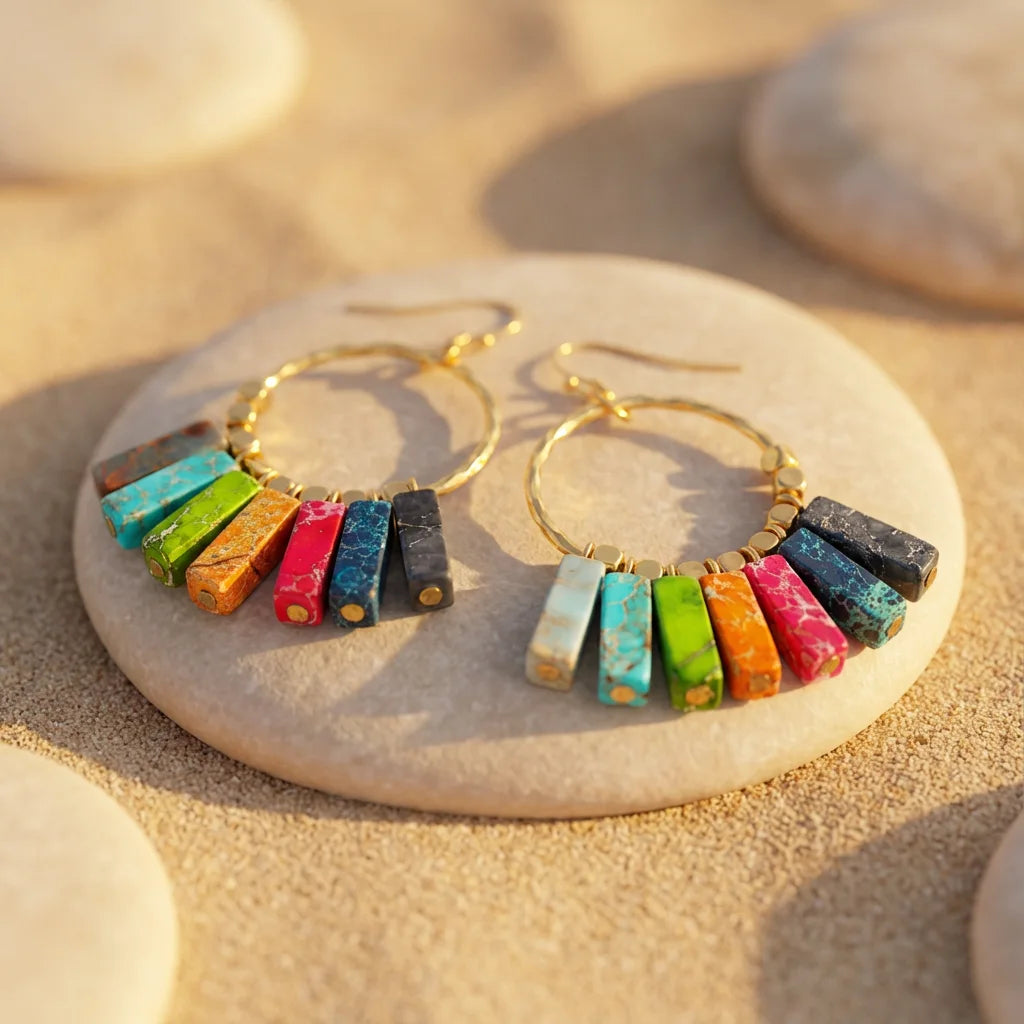 Boucles d'oreilles 7 Chakras "Bohème"