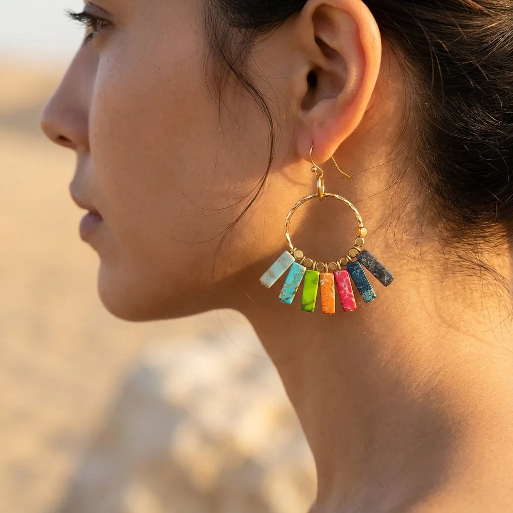 Boucles d'oreilles 7 Chakras "Bohème"