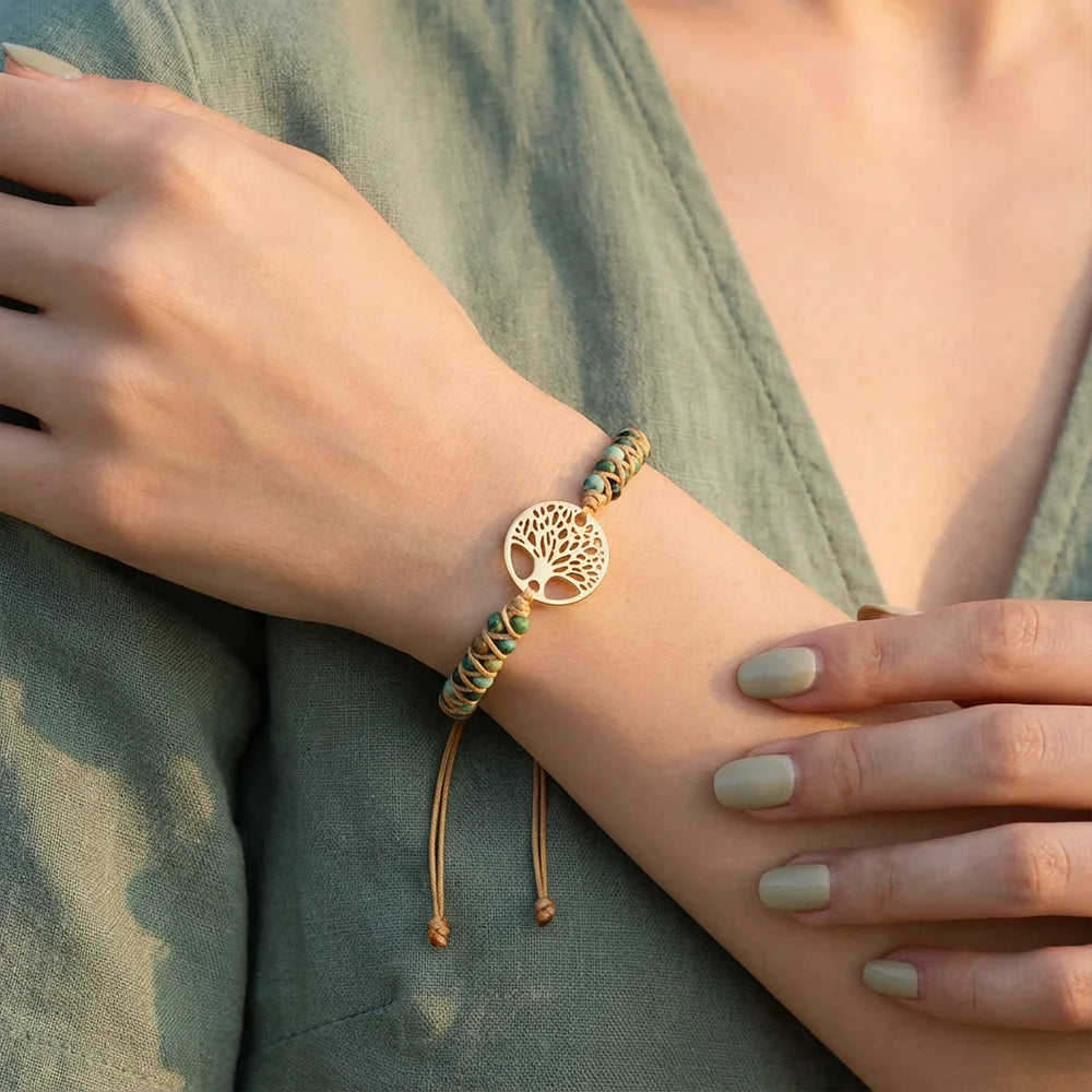 Bracelet Arbre de Vie en Jaspe Africain
