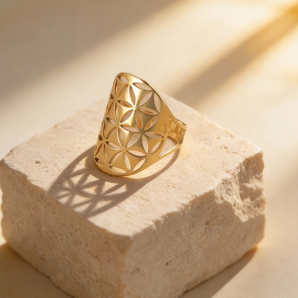 Bague Fleur de Vie Moderne
