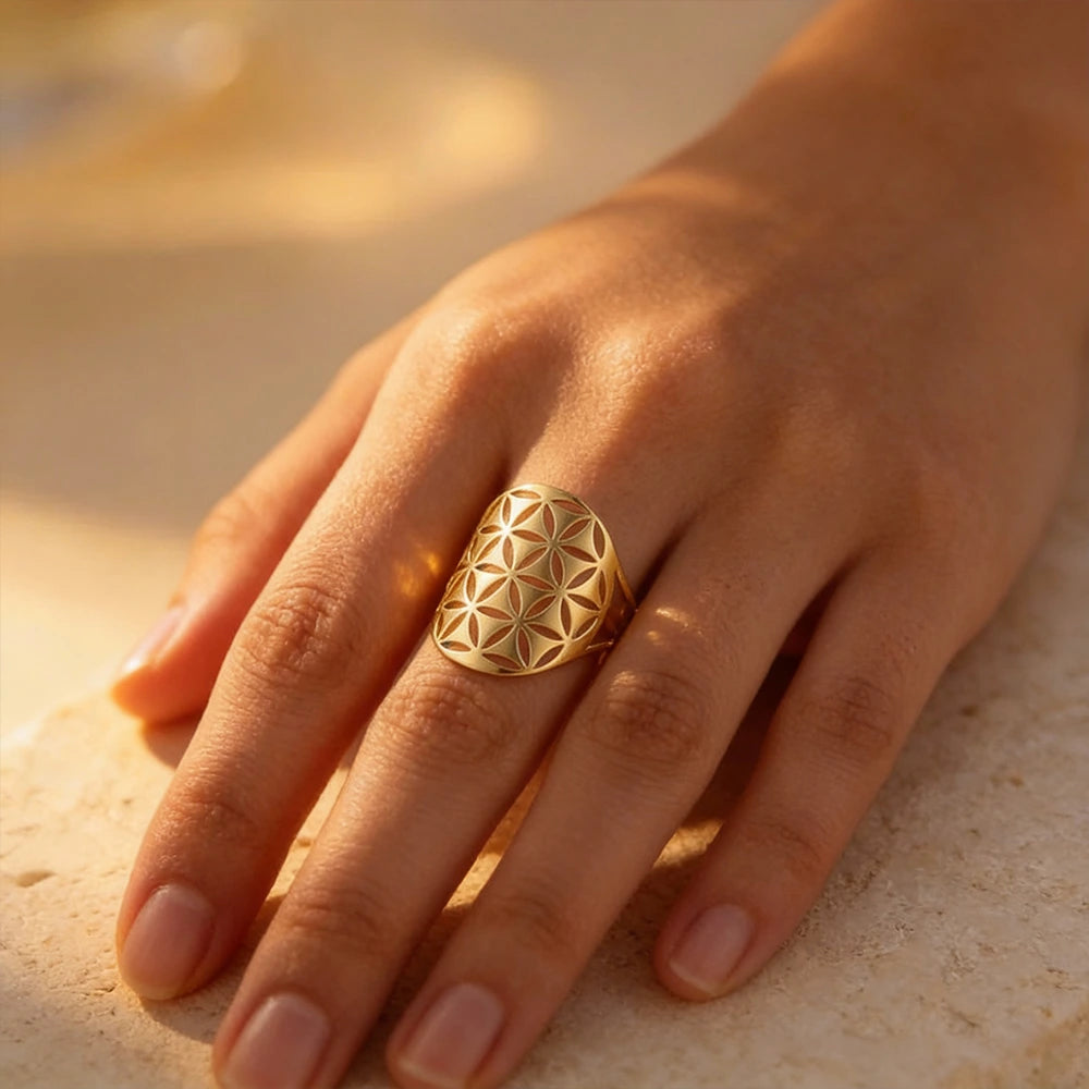 Bague Fleur de Vie Moderne