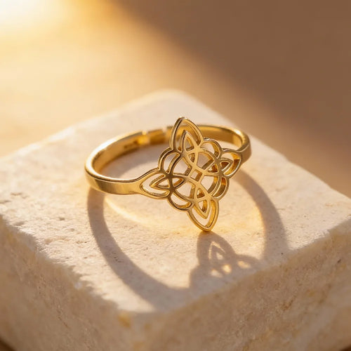 Bague Ajustable "Protection Éternelle" - Noeud de Sorcière