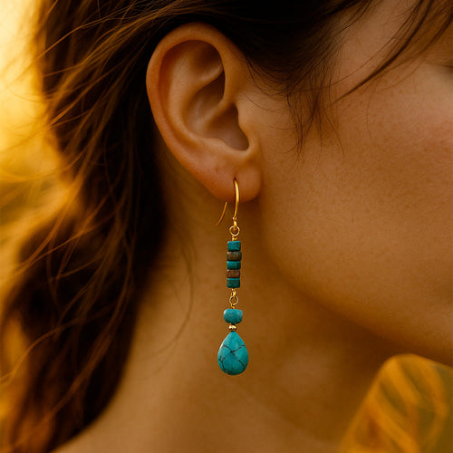 Boucles d'oreilles "Positivité" en Turquoise