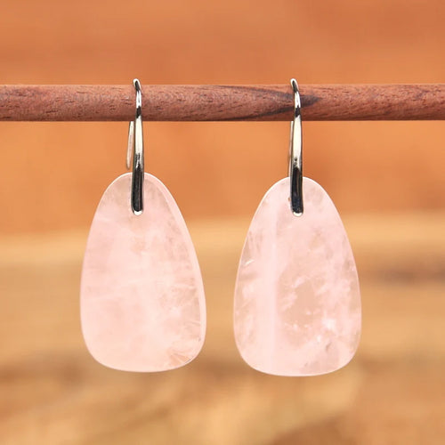 Boucles d'oreilles "Douceur" en Quartz Rose