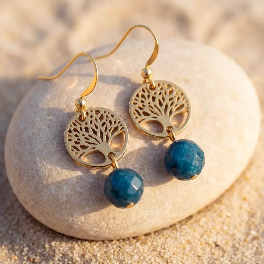 Boucles d'oreilles "Vitalité" en Apatite