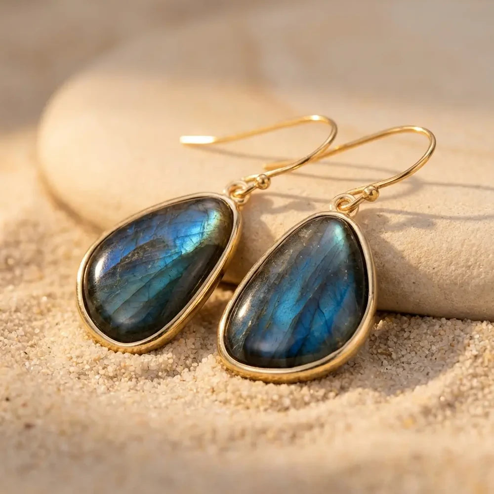 Boucles d'oreilles "Élégance" en Labradorite