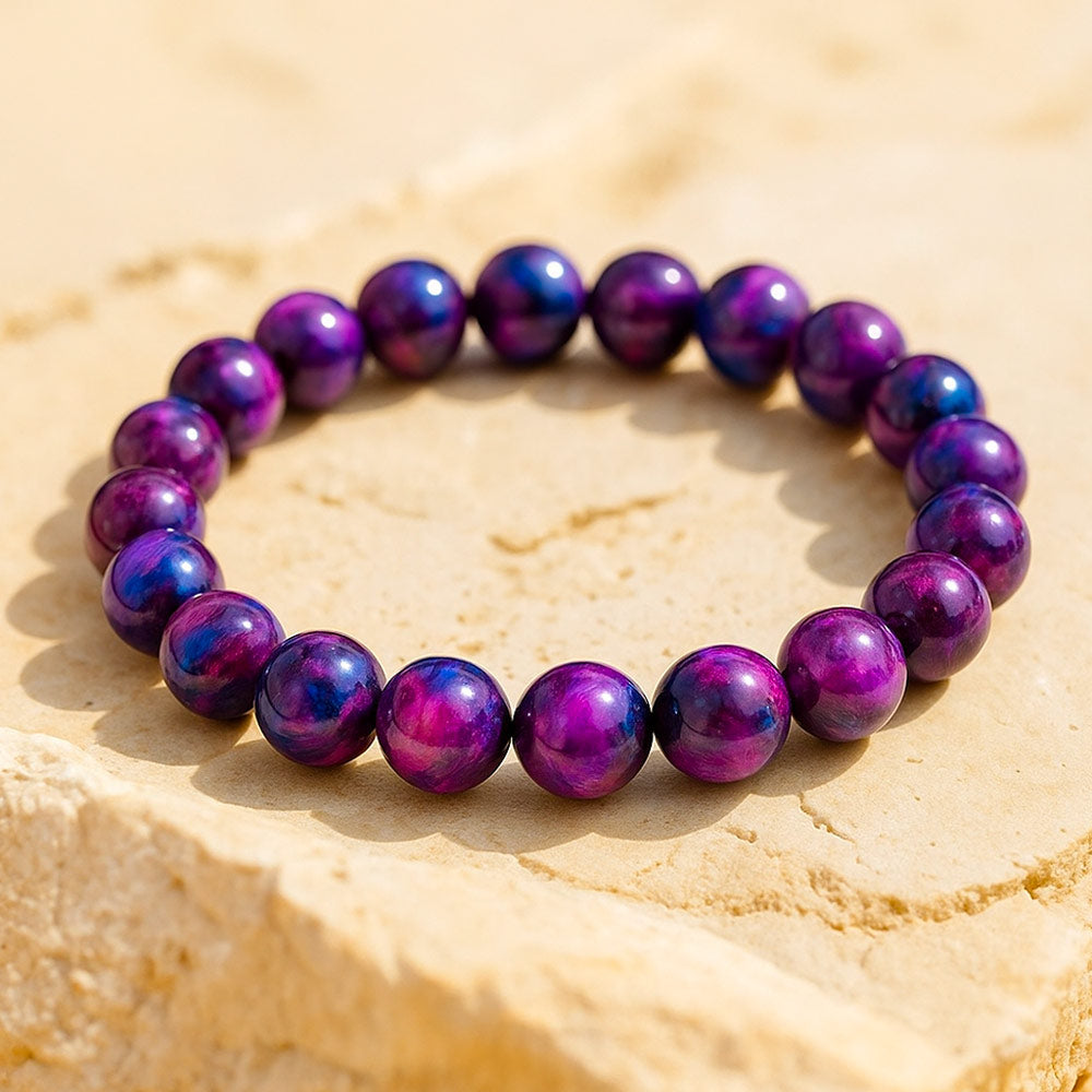 Bracelet en Oeil de Tigre Galactique (CADEAU DE NOËL)