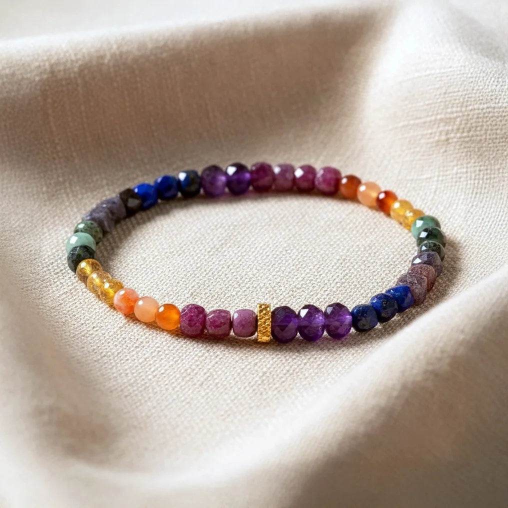 Bracelet 7 Chakras en Pierres Précieuses