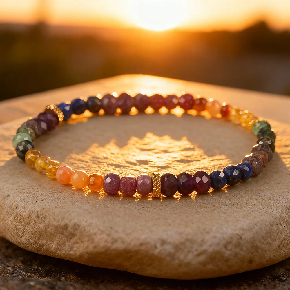 Bracelet 7 Chakras en Pierres Précieuses