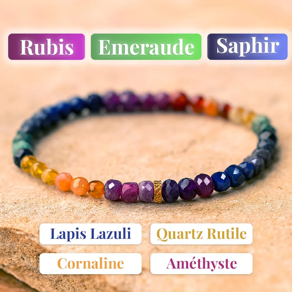 Bracelet 7 Chakras en Pierres Précieuses