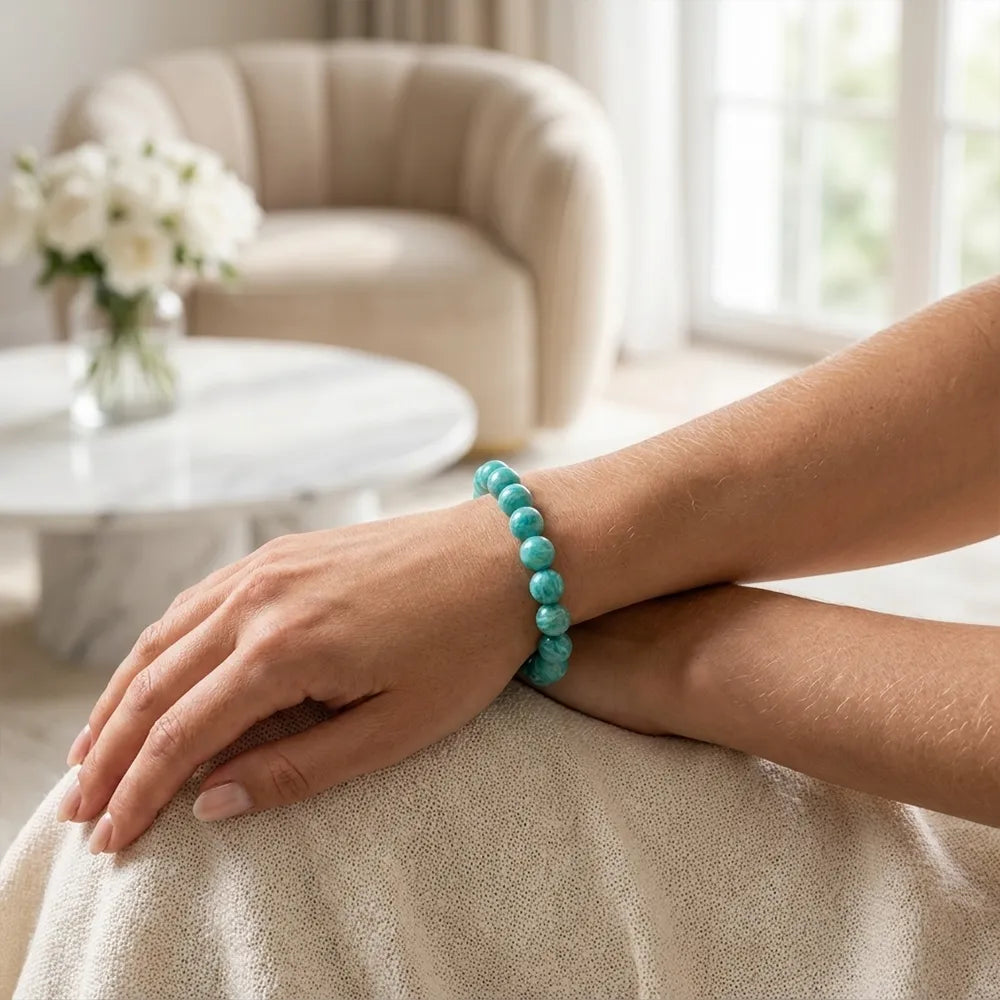 La Conquérante – Bracelet en Amazonite Royale
