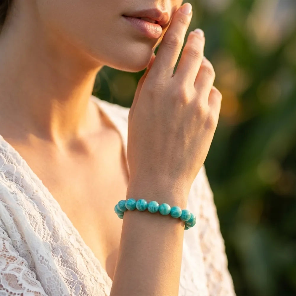 La Conquérante – Bracelet en Amazonite Royale