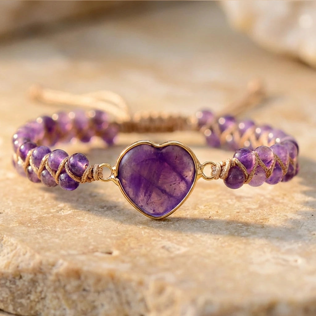 Bracelet Coeur d'Améthyste