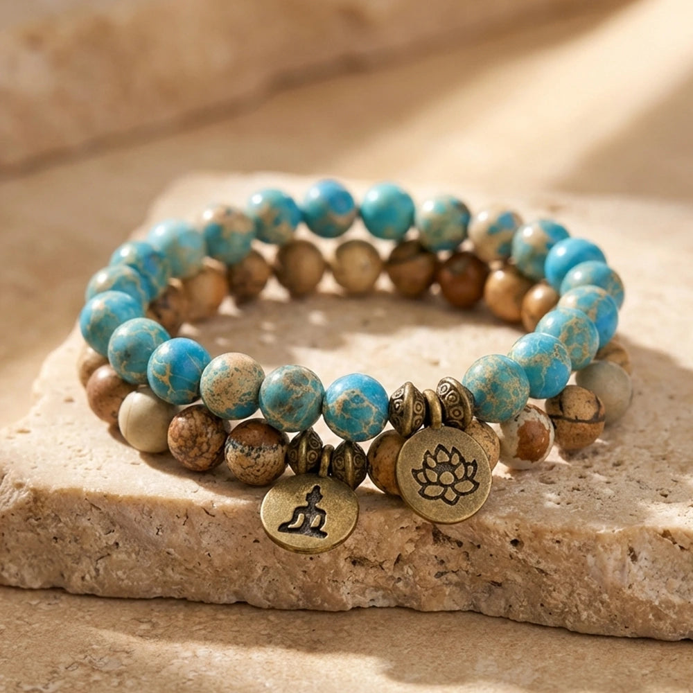Duo de bracelets en Jaspe - Energie et Confiance
