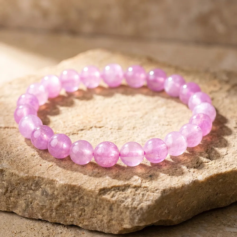 Le Baume du Cœur –  Bracelet Rare en Kunzite Rose