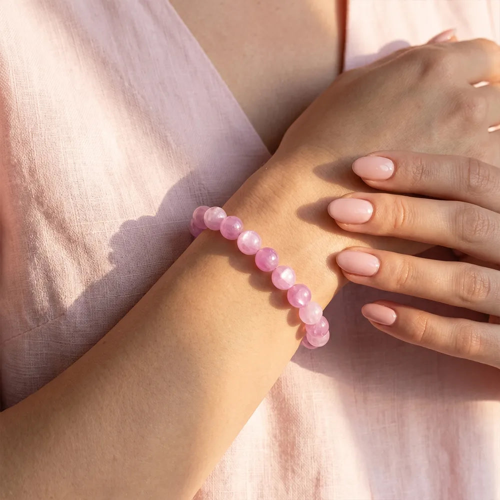 Le Baume du Cœur –  Bracelet Rare en Kunzite Rose