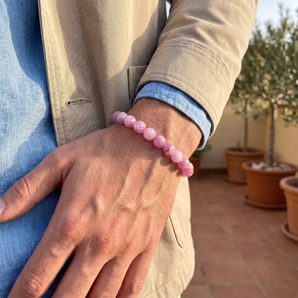 Le Baume du Cœur –  Bracelet Rare en Kunzite Rose