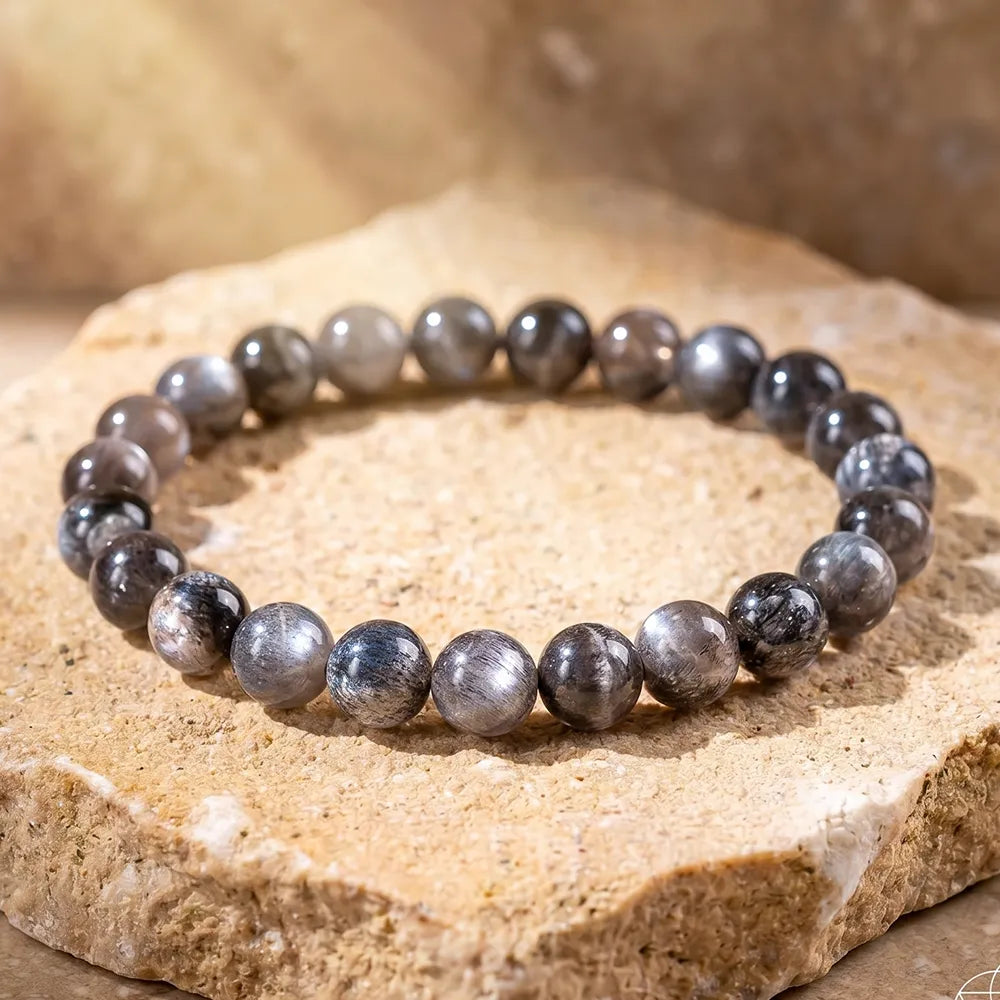 Le Coupeur de Liens Toxiques – Bracelet en Pierre de Lune Noire