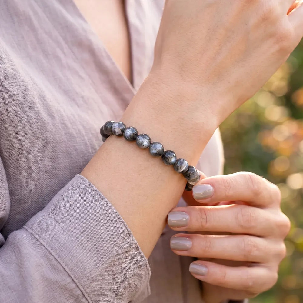 Le Coupeur de Liens Toxiques – Bracelet en Pierre de Lune Noire