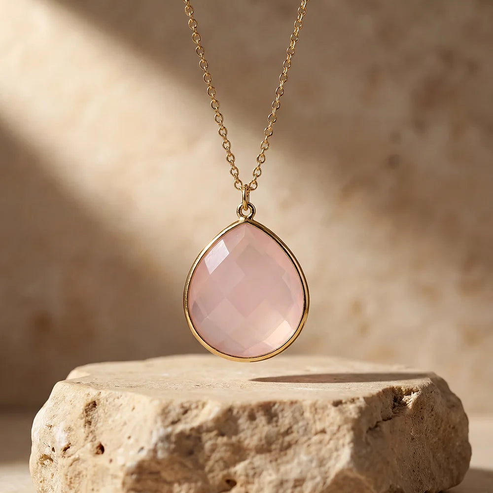 Collier "Bulle de Tendresse" en Quartz Rose