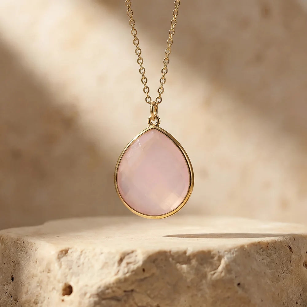 Collier "Bulle de Tendresse" en Quartz Rose