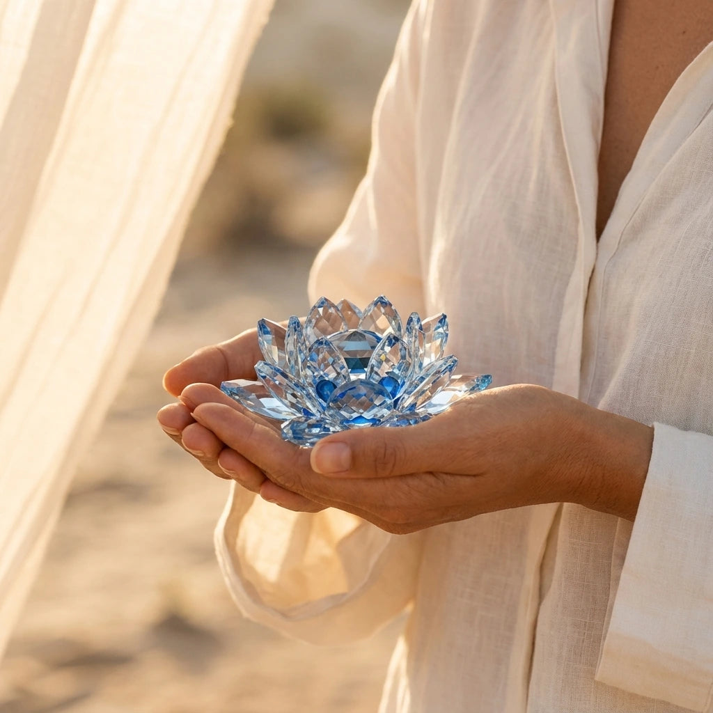 Fleur de Lotus Feng Shui en Cristal