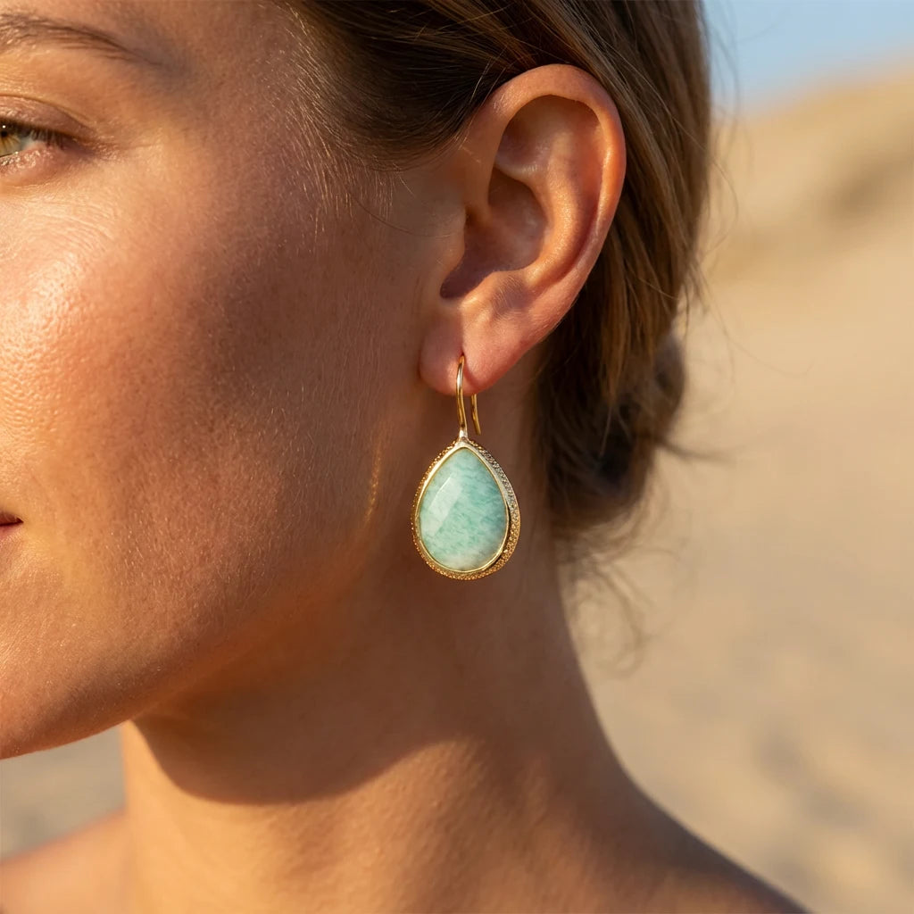 Boucles d'oreilles "Apaisement" en Amazonite