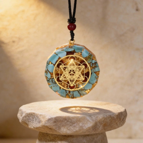 Pendentif Orgonite "Cube de Métatron"