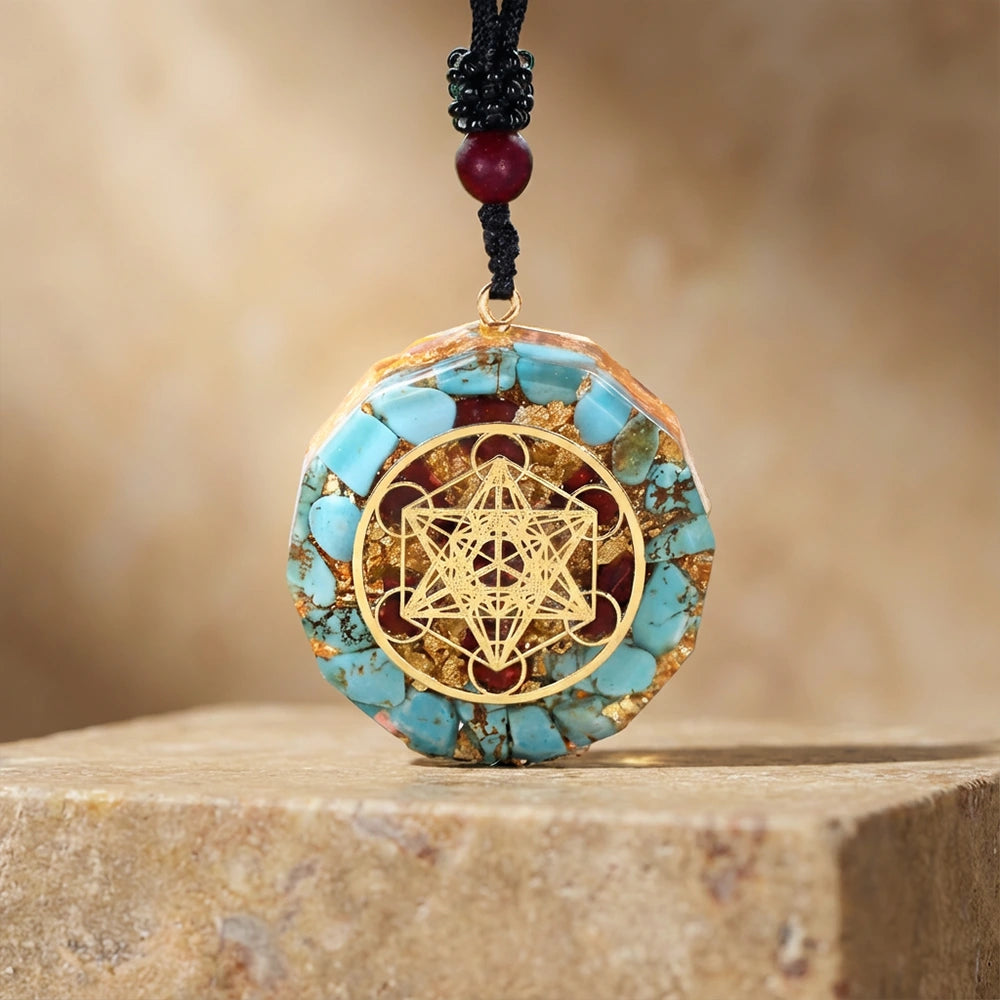 Pendentif Orgonite "Cube de Métatron"