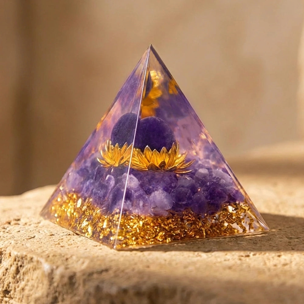 Pyramide Orgonite "Lumière d'Améthyste"