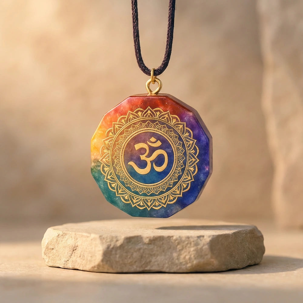 Pendentif Orgonite 7 Chakras Rond