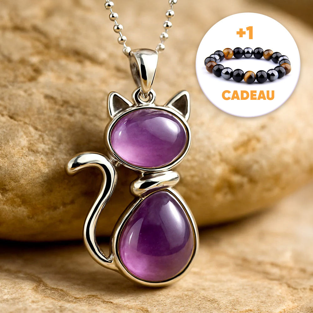 Pendentif chat en hématite Gris métallisé 3.1 cm N° 2818 Pendentif chat en hématite Gris métallisé 3.1 cm N° 2818