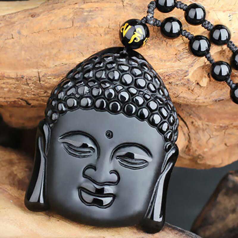 Collier en Obsidienne Noire - Bouddha Force - Boutique Namaste