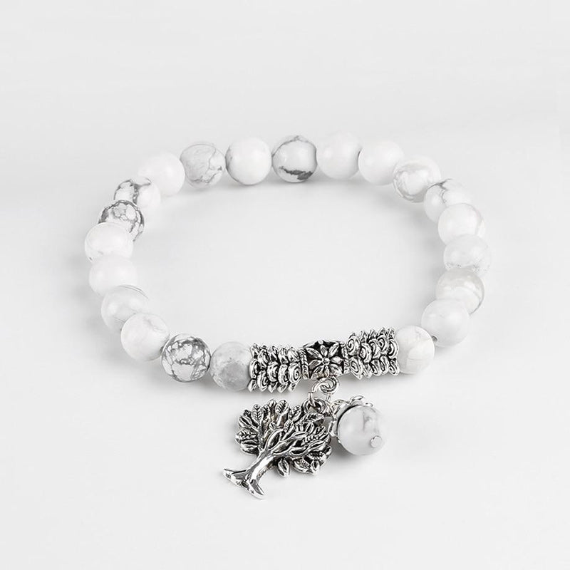 Bracelet en Howlite Blanche - Positive Attitude - Boutique Namaste