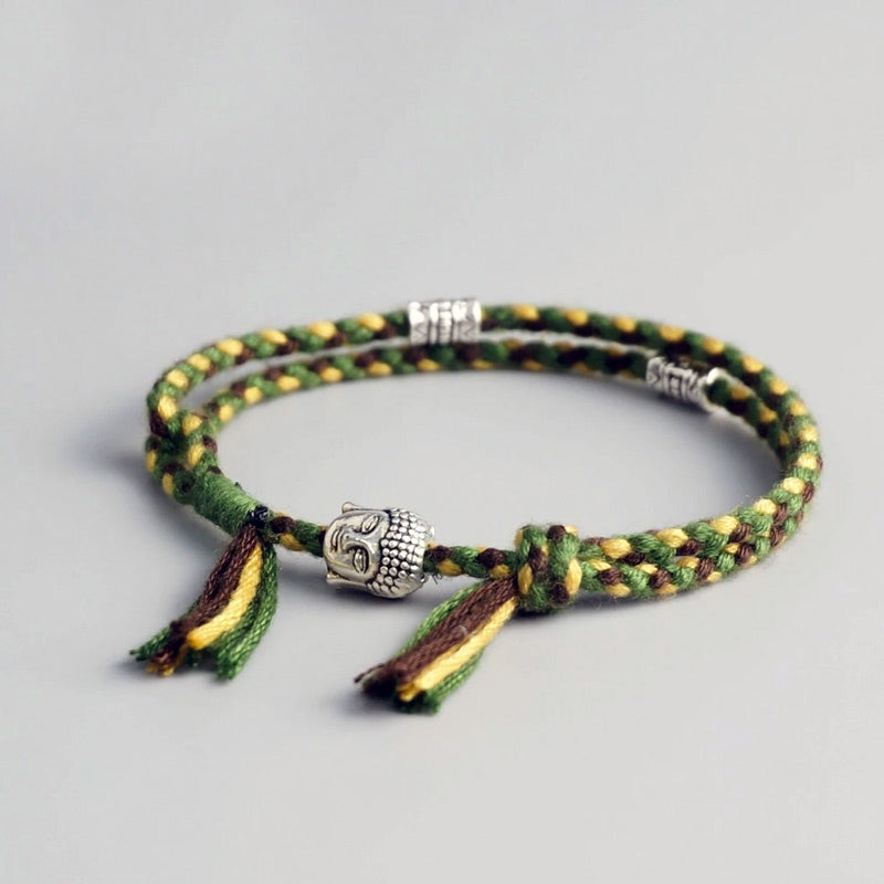 Bracelet Tibétain Bouddha Vert Jaune