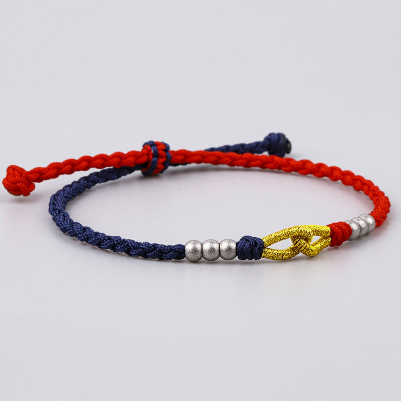 Bracelet Tibétain Noeud Rouge et Bleu