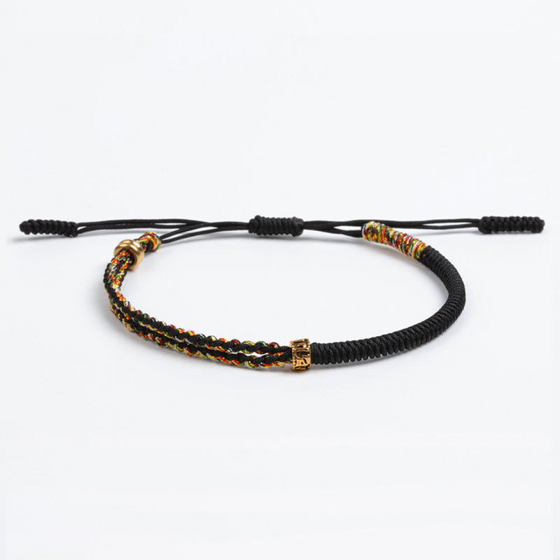 Bracelet Tibétain Tressage Indien Marron  Boutique Namasté