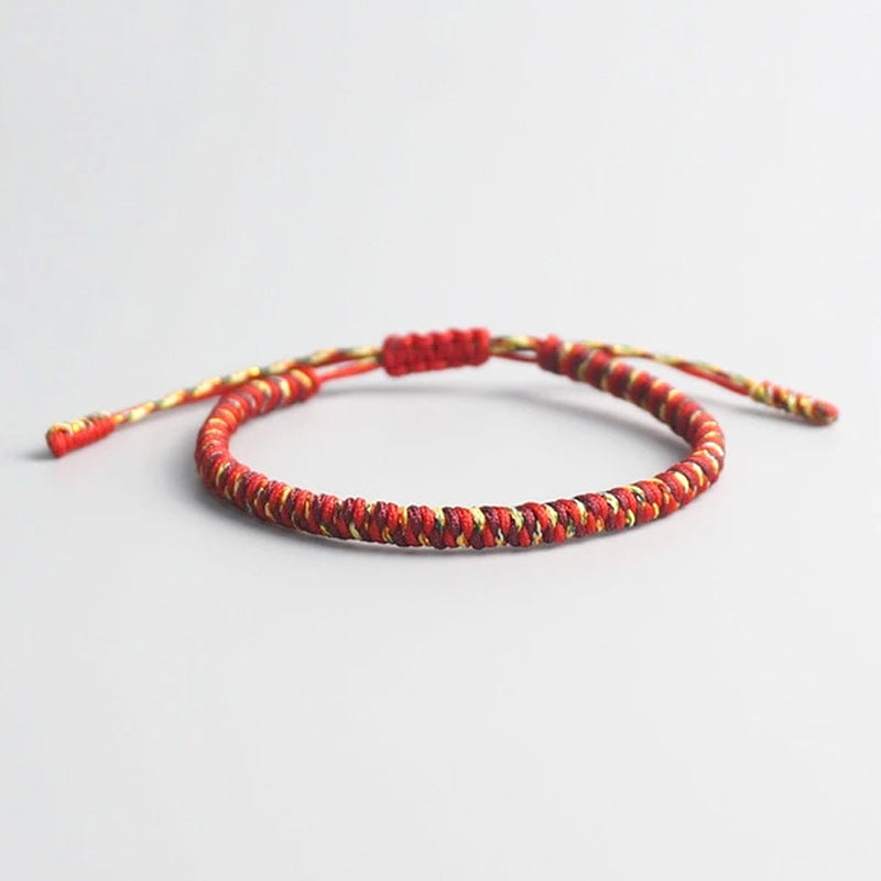 Bracelet Tibétain Patchwork Rouge et Jaune