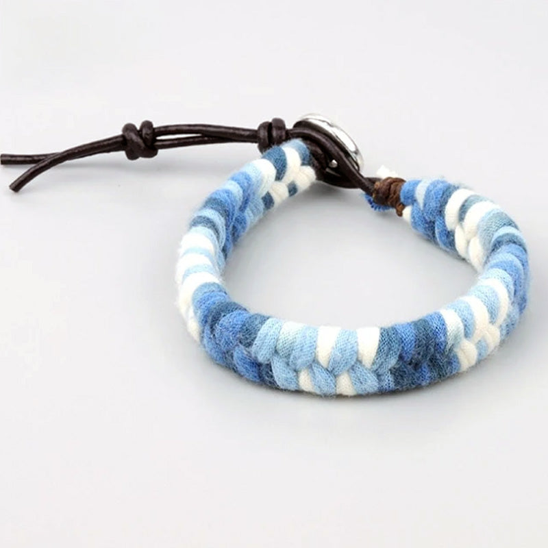 Bracelet Tibétain XXL Bleu et Blanc