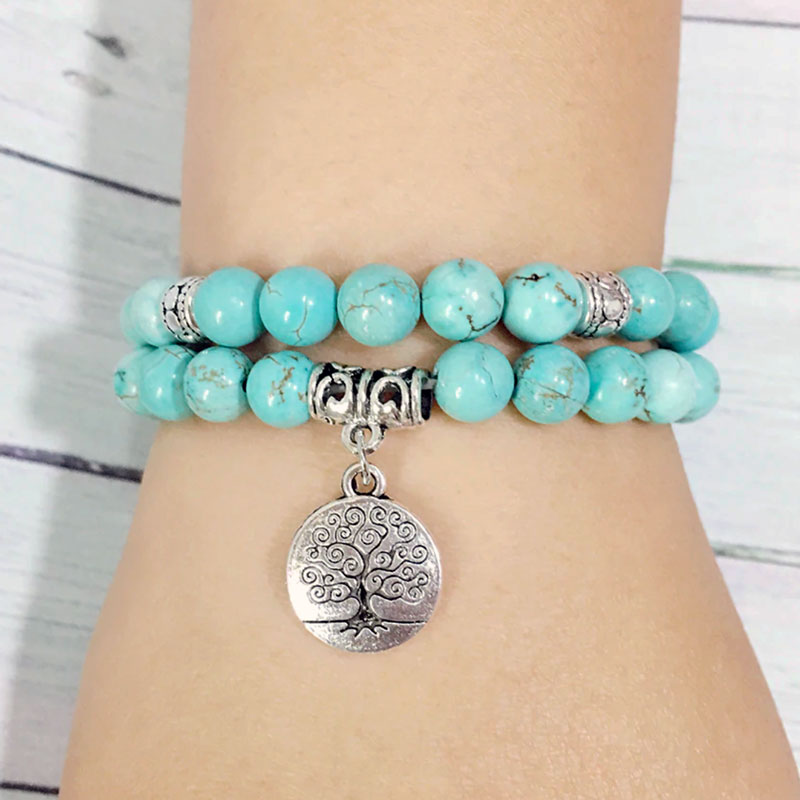Double bracelet en Turquoise - Courage et générosité - Boutique Namaste