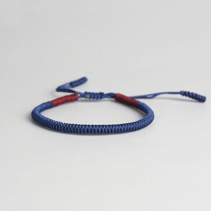 Double Bracelet Tibétain Rouge et Bleu