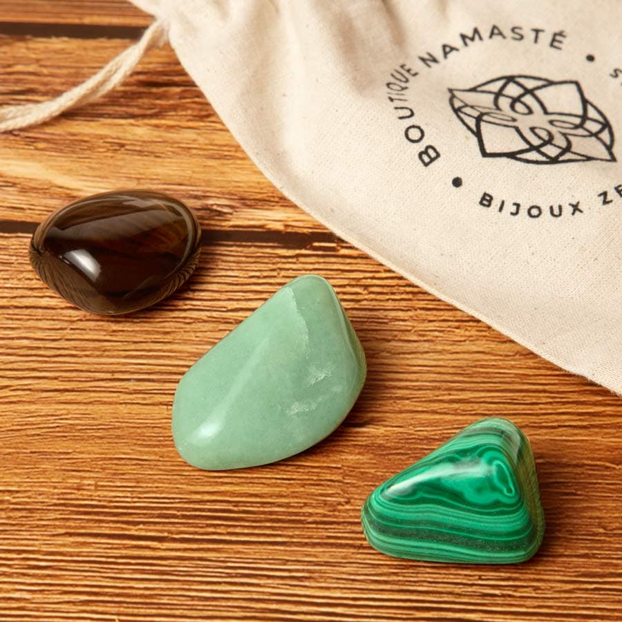 pierres porte bonheur malachite aventurine quartz fume