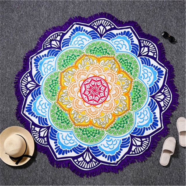 Serviette de plage - Mandala fleuri - Boutique Namaste