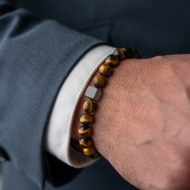 Bracelet Oeil de Tigre Homme Moderne